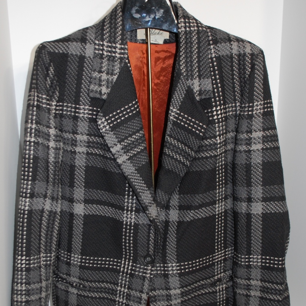 Vintage Blake Black & Gray Blazer Size 14
